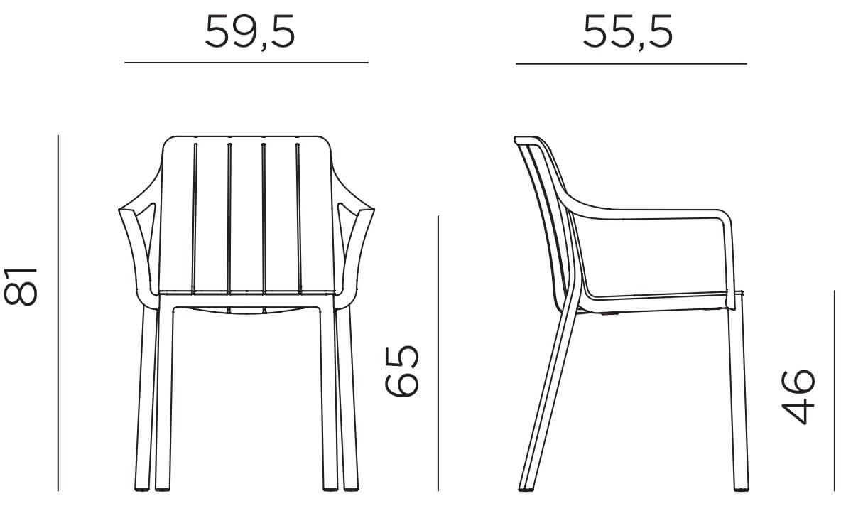 Tiberina chair measurements