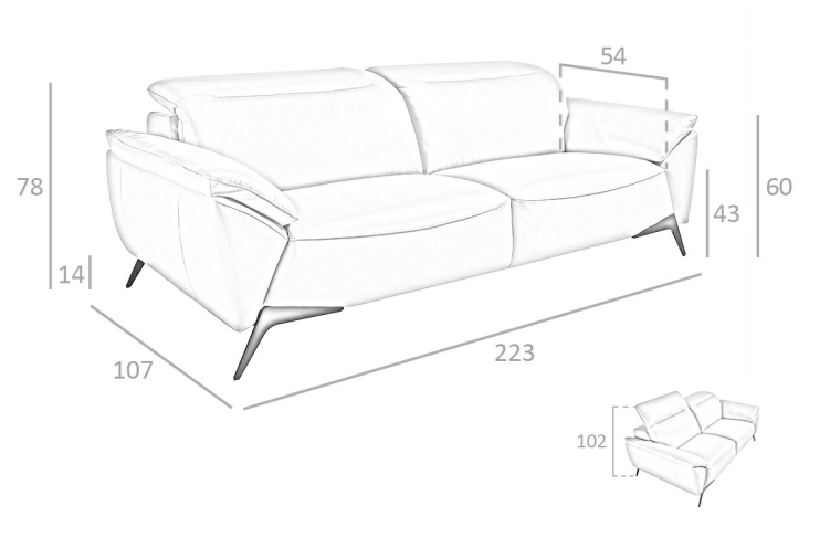 medidas sofa 6132