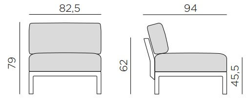 medidas sofa Maximo 5 centrale