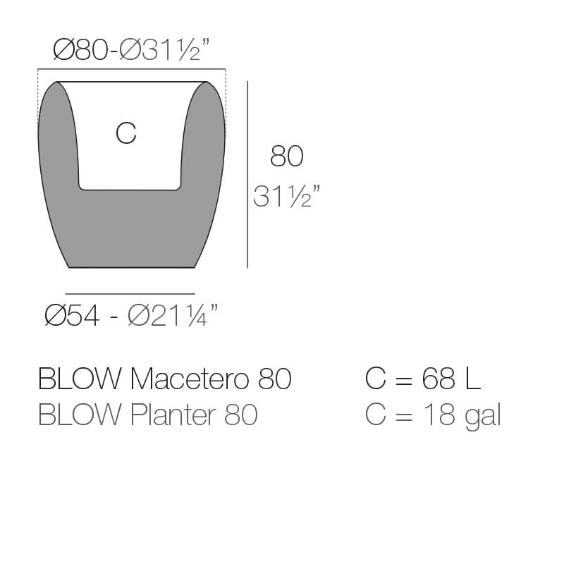 Macetero Blow 80