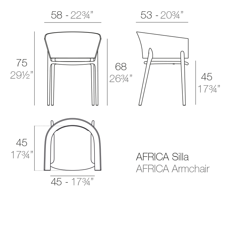 Medidas Silla África